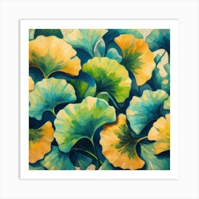 Tropical leaves of ginkgo biloba 7 Art Print