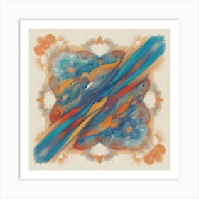 Blue And Orange Painting Art Print