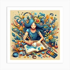 Artist Woman Art Print