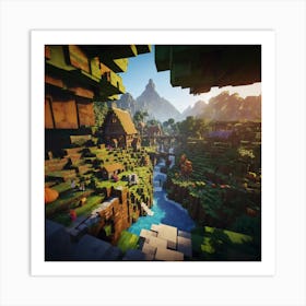 Minecraft Village 1 Art Print