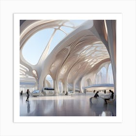 Futuristic Train Station Art Print