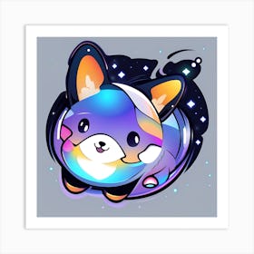 Galaxy Corgi 1 Art Print