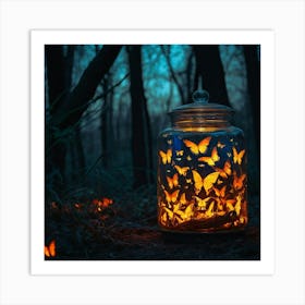 Jar Of Butterflies 1 Art Print