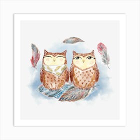 Two Owls Art Print