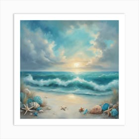 Sunset At The Beach 51 Art Print