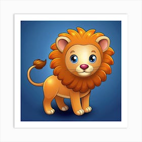 Kawaii style lion Art Print