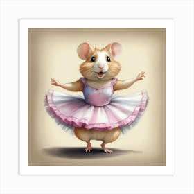 Ballerina Hamster Art Print