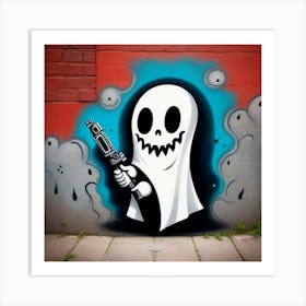 Ghost With Gun Art Print