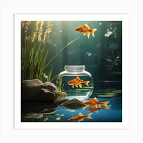 Goldfish In A Bowl Art Print