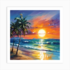 Sunset At The Beach 2 Art Print