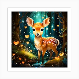 Deer In The Forest Art Print