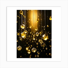 Gold Crystals Art Print