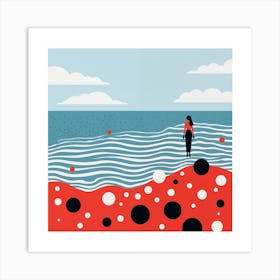 Yayoi Kusama Inspired Beach Art Print