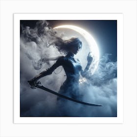 Female moonlight knight Art Print