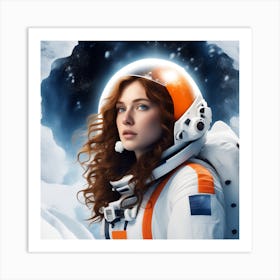 Girl In Space 4 Art Print