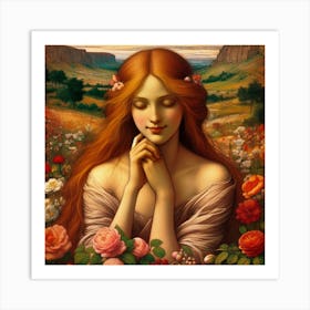 Girl In A Field Art Print