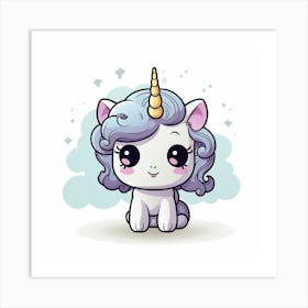 Unicorn With Rainbow Mane 13 Art Print