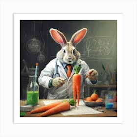 Rabbit In A Lab Art Print