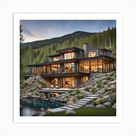 Modern Home In The Mountains 4 Art Print