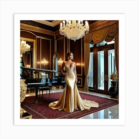 Model Female Mansion Luxury Estate Glamour Fashion Style Elegant Opulent Wealth Rich Gra (12) Art Print