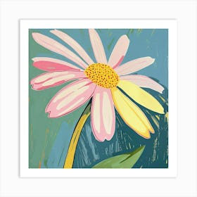 Daisy 1 Square Flower Illustration Art Print