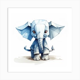 Origami Elephant Art Print