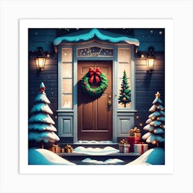 Christmas Door 153 Art Print