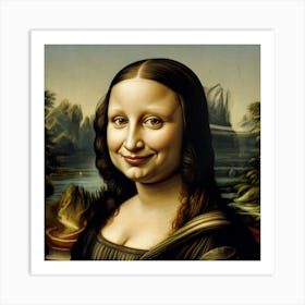 Default The Caricature Rendition Of The Famous Mona Lisa Paint 1 Art Print