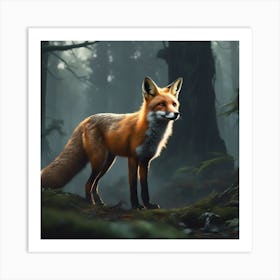 Red Fox In The Forest 63 Art Print