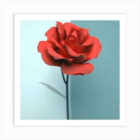 Red Rose On A Wall Art Print