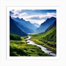 Mountain Valley Hill Meadow River Lake Ocean Desert Plain Forest Tundra Savanna Glacie (1) Art Print