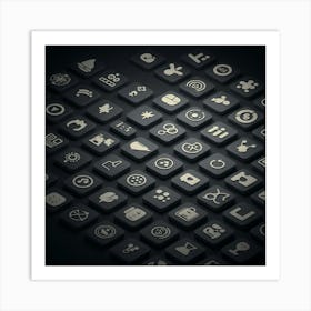 Black And White Icons 1 Art Print
