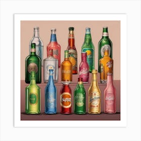 Default Drinks In Bottles Of Popular Brands Aesthetic 2 Art Print