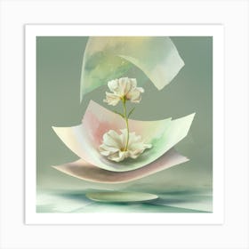 Flowers Floating In Water Art Print