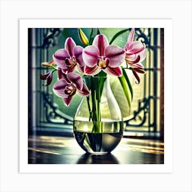 Orchids In A Vase Art Print