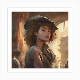 Girl In A Hat Art Print