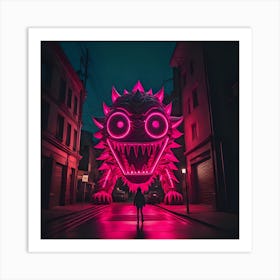 Big city life and the monsters in the light Art Print