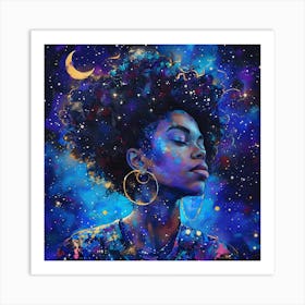 African American Galaxy Queen Art Print