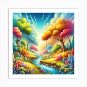 Colorful Fantasy Landscape Art Print