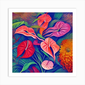 Anthurium Flowers 4 Art Print