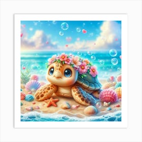 Cute Sea Turtle Art Print