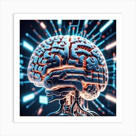 Artificial Intelligence Brain 49 Art Print