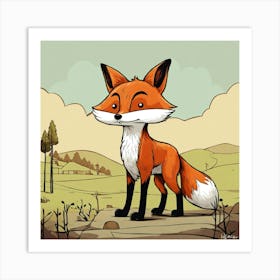 Fox Walking Away Art Print