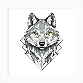 Geometric Wolf Head 2 Art Print