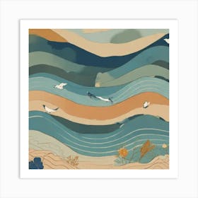 Birds Flying In The Sky Art Print