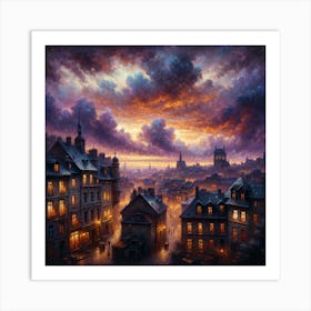 Paris At Sunset Art Print