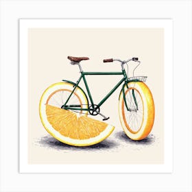 Orange Bicycle 1 Art Print