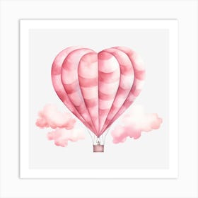 Pink Hot Air Balloon 2 Art Print