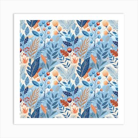 Berries Foliage Pattern Art Print