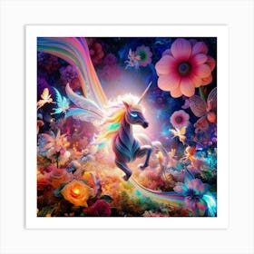 Unicorn In The Forest 6 Art Print